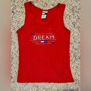 Rare 90s Y2K Tommy Hilfiger Jeans Womens VintageGraphic Red Tank Top Size L USA
